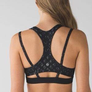 Lululemon | Splendour Bra Lace Play Dark Slate Black Size 8‎